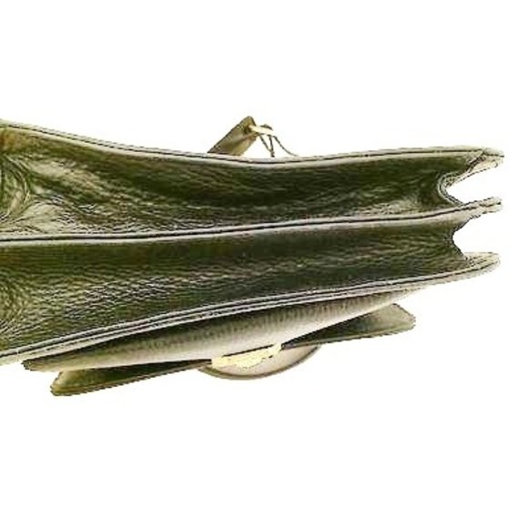 Amiet Italian Leather Black Briefcase Crossbody Executive Vintage Shoulder Bag - Picture 6 of 10